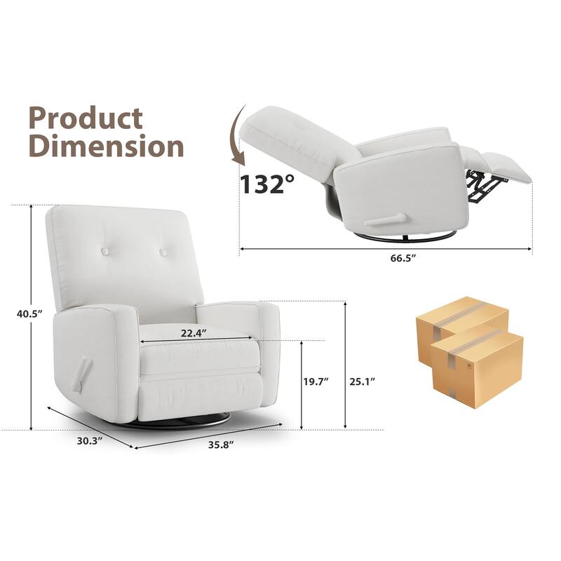 Recliner Chairs,Swivel Rocker Recline,Glider Recliner Chair, Recliner Chair for Adults,360°Swivel Glider Rocking Chair