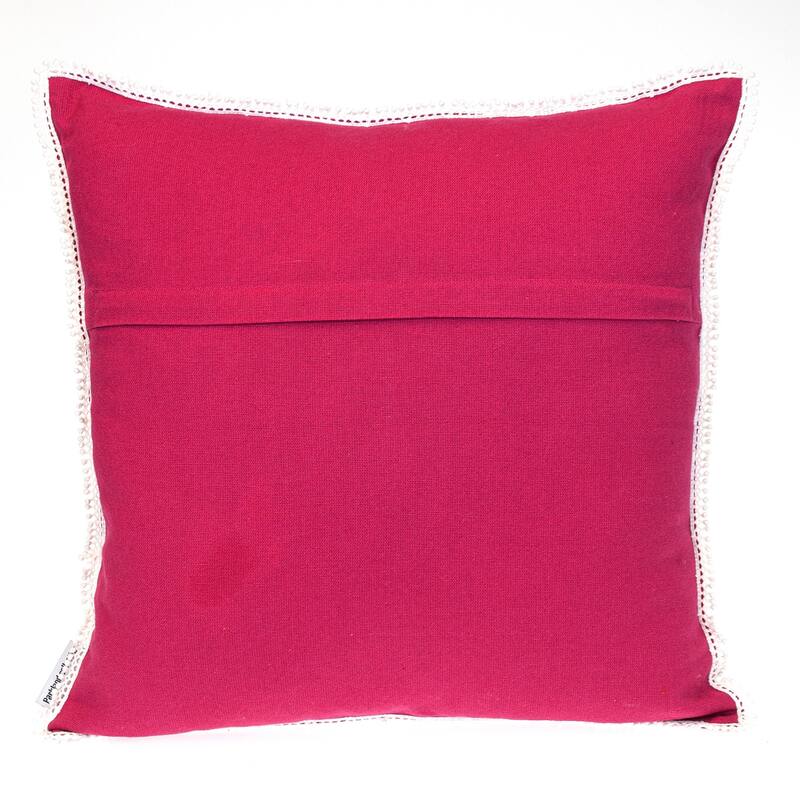 Square Cotton Throw Pillow with Zipper - 16" - Pink