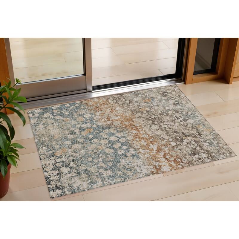 HomeRoots Abstract Transitional Rectangle Outdoor Rug - 3' x 5'