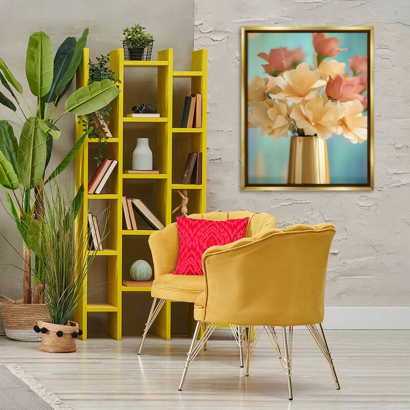 Stupell Modern Day Floral Bouquet Framed Floater Canvas Wall Art Design By Franklyn Gregory