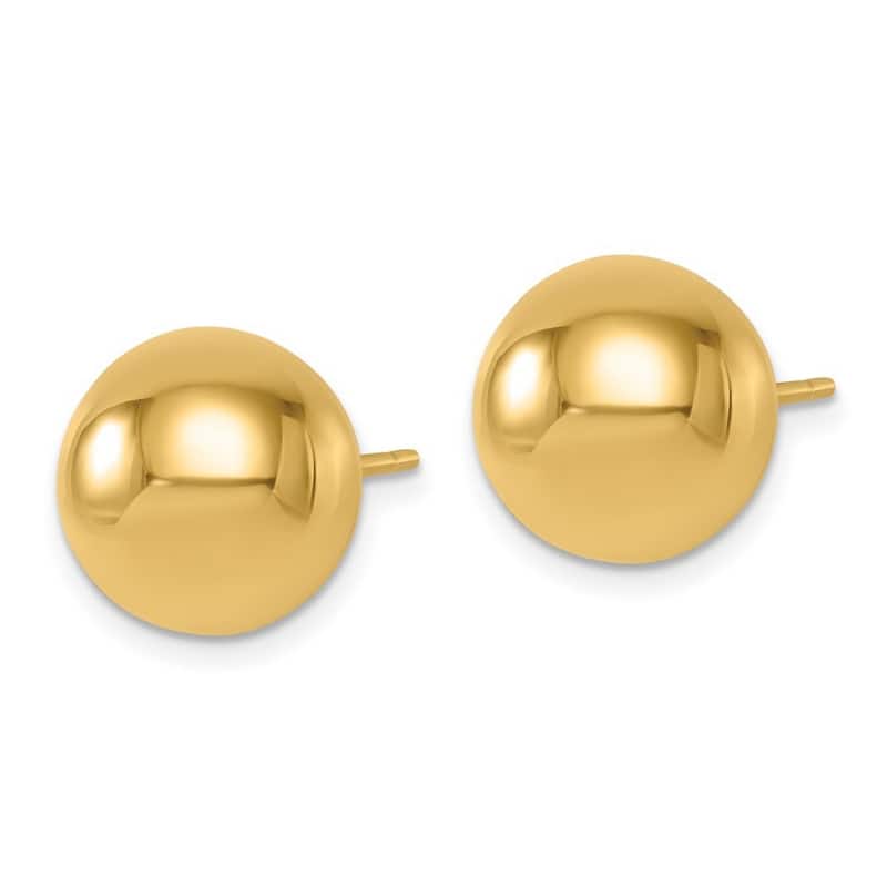 Curata 14k Yellow Gold 12mm Ball Post Earrings