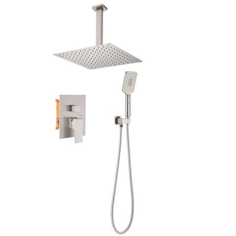 Top Mount Rainfall Head Shower System with Handheld - 12*8