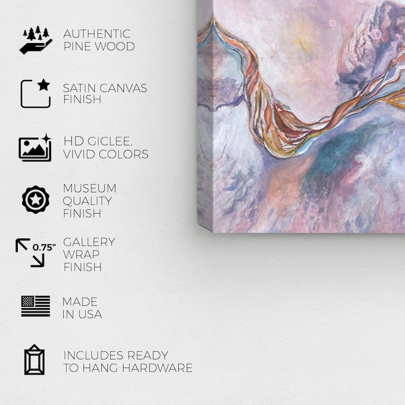 Wynwood Studio Abstract Delightful Memories Pink and Light Pink Modern & Contemporary Wall Art Canvas Print