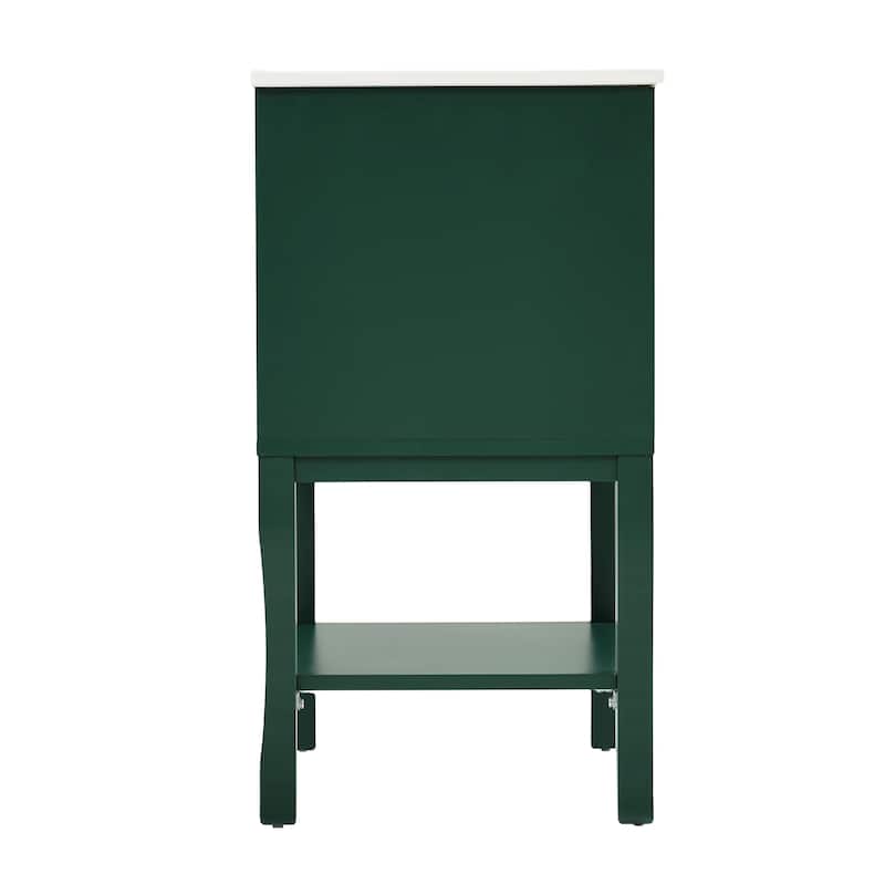 GDFStudio - Calderon Modern Bathroom Vanity Storage Cabinet with Resin Sink and 2 Doors - 24'W