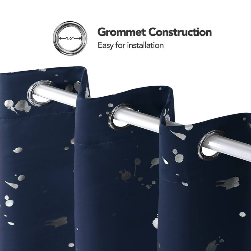 Deconovo Silver Spot 52 Width Curtain Panel Pair (2 Panel)
