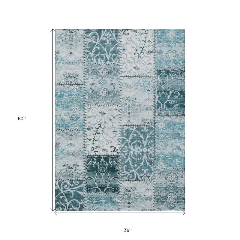 Alfifi Patchwork Weather Resistant Timeless Fusion Round Outdoor Rug