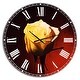 preview thumbnail 2 of 8, Designart 'Beautiful Yellow Colored Rose' Oversized Floral Wall CLock