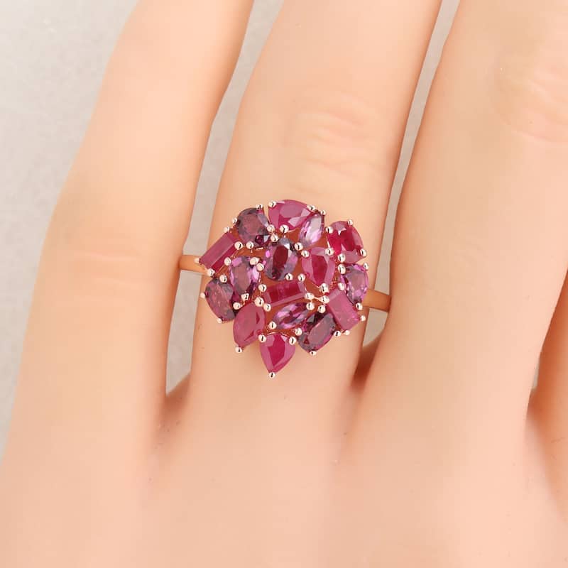 Miadora Multi-Shape Gemstone Cluster Ring Sterling Silver