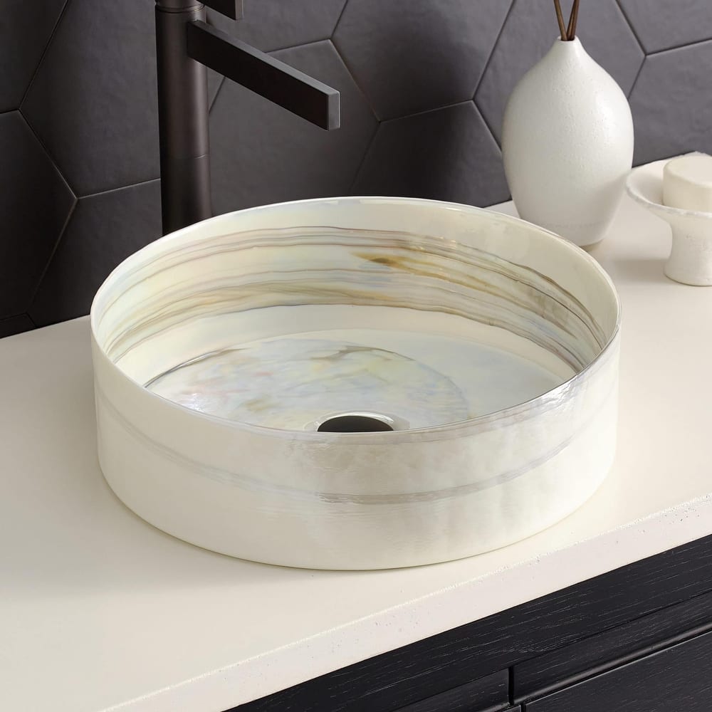 Positano Handmade Murano Glass Bathroom Sink - 16x16x4.5