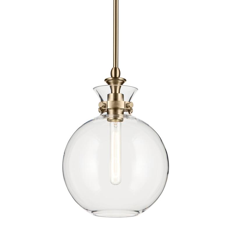 Kichler Lighting Laria 10.25 Inch 1 Light Pendant with Clear Glass in Champagne Bronze