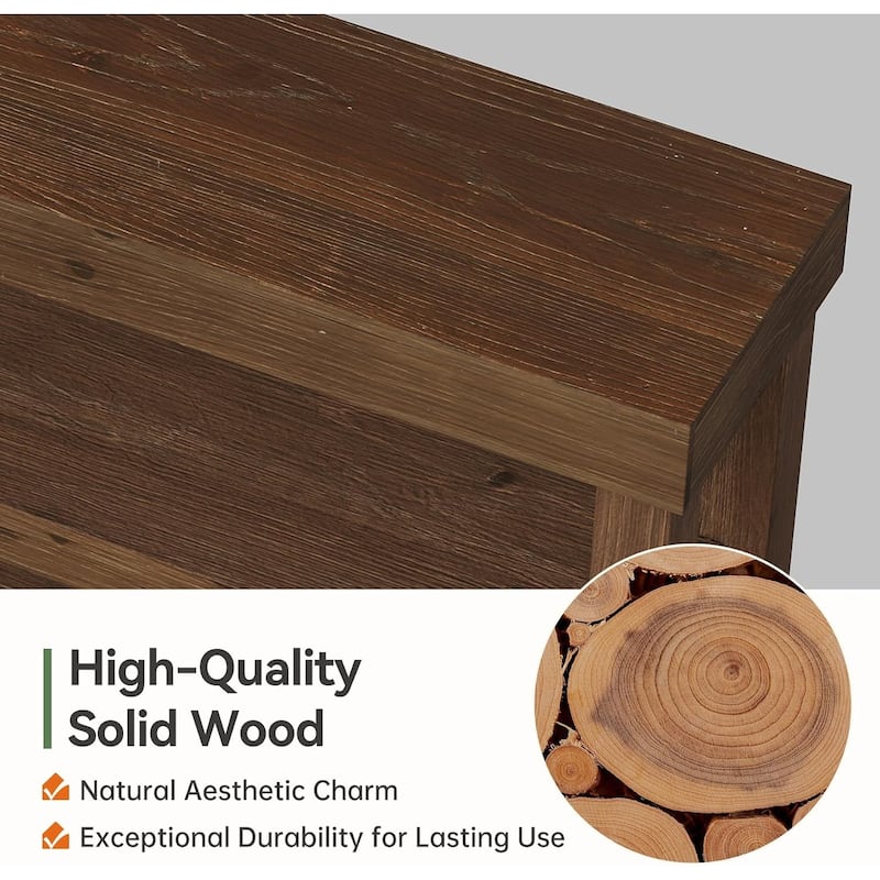 63" Solid Wood Entry Console Table, Narrow Long Sofa Table Behind The Couch - 62.99" L x 13.77" W x 33.46" H