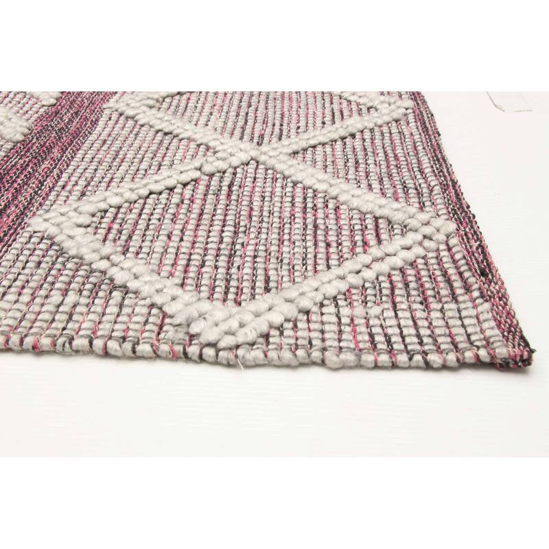 ECARPETGALLERY Braid weave Sienna Pink Wool Rug - 5'1 x 8'1