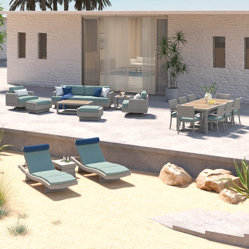 Portofino Comfort 19 Piece Sunbrella Outdoor Motion Estate Set