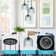 preview thumbnail 5 of 12, 3 Light Black Cluster Pendant Blue Textured Glass Adjustable Modern - 3-Lights