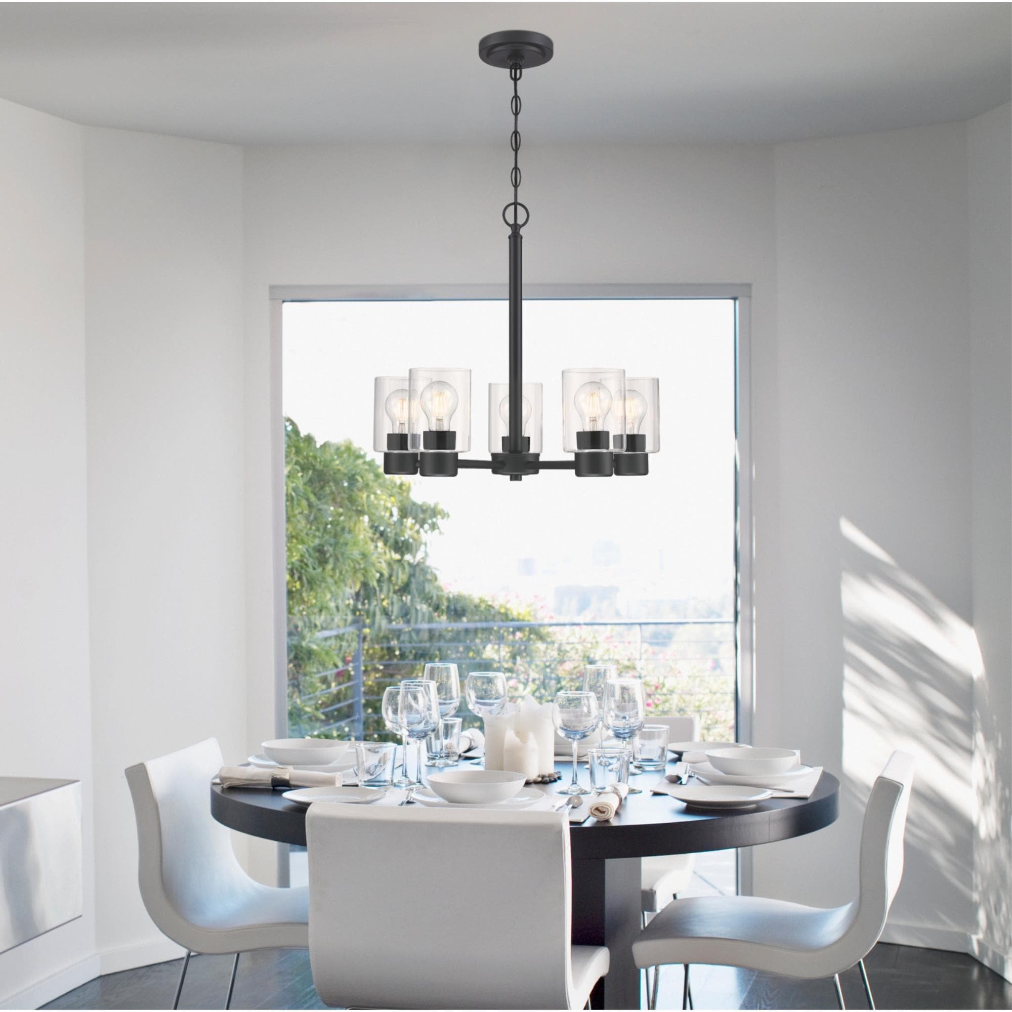 Westinghouse Lighting Sylvestre Five-Light Matte Black Indoor Chandelier