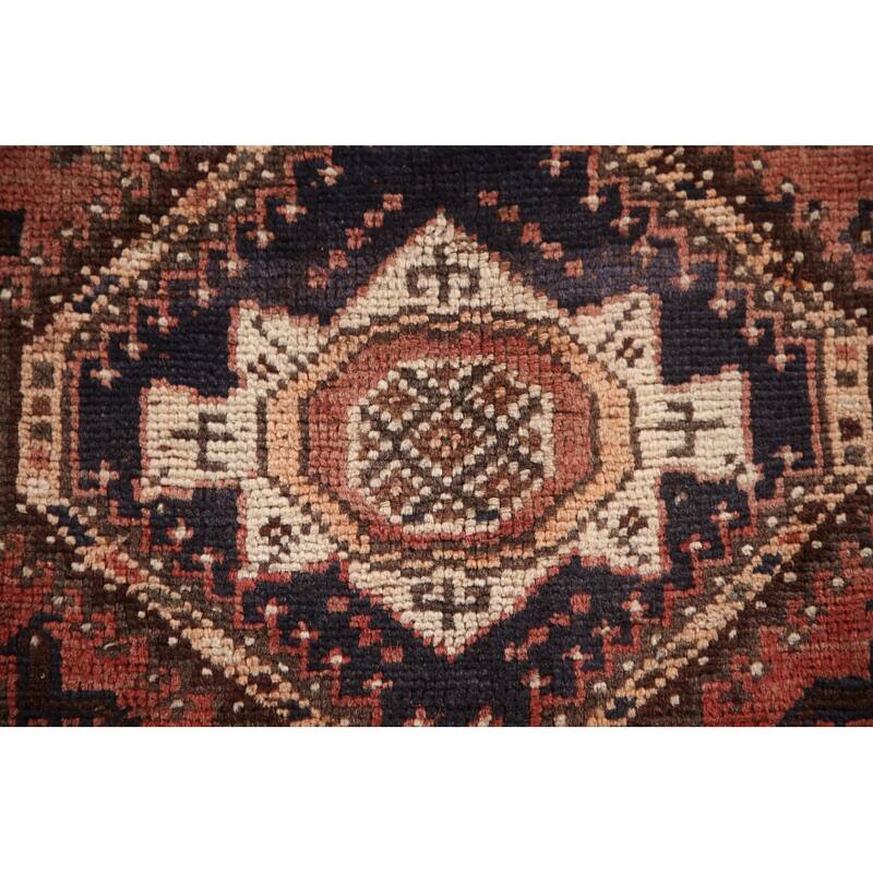 Tribal Qashqai Persian Vintage Rug Hand-knotted Wool Carpet - 2'11"x 4'7"