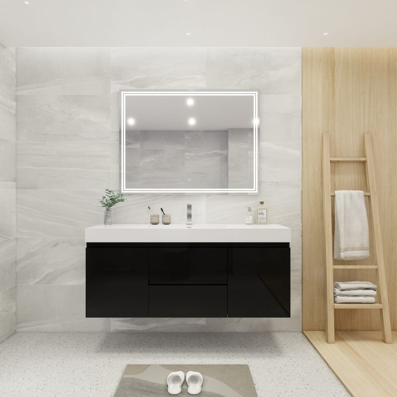 Baillie 60'' Wall-Mounted Vanity with Single Reinforced Acrylic Sink