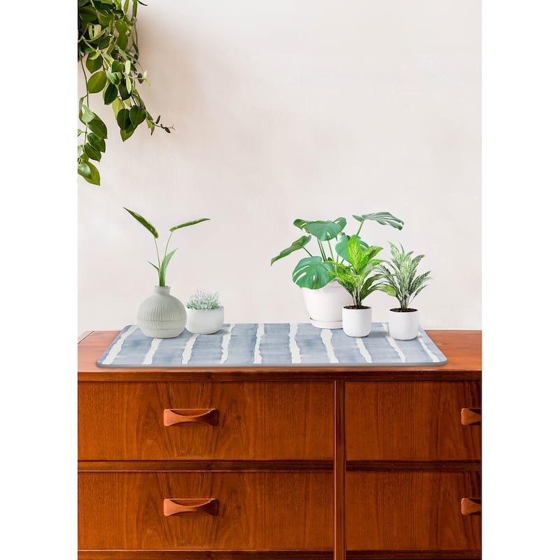 FloorPops Camila Blue Stone Quick Drying Mat