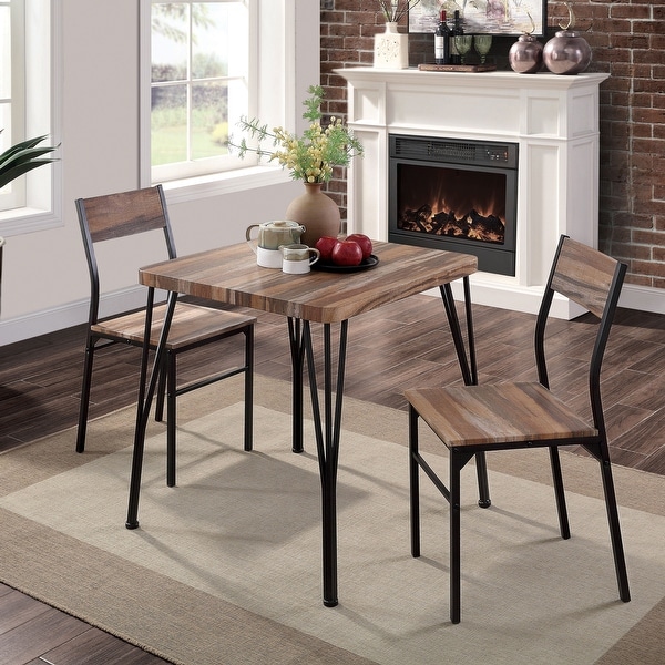 Furniture of America Nama Industrial 3-piece Dining Table Set ...