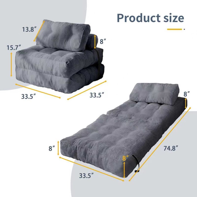 Modular Floor Couch System - Convertible Sofa Bed with Adaptable Layout for Compact Living