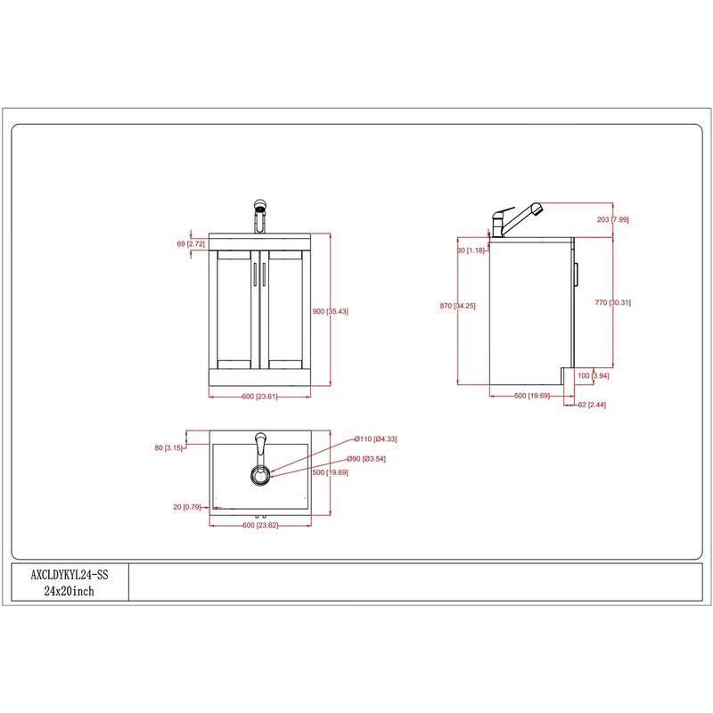 WYNDENHALL Lindor Transitional Laundry Cabinet with Faucet and Sink