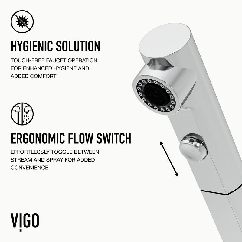 VIGO Jewel 15" H Touchless Pull-Out Sprayer Kitchen Faucet
