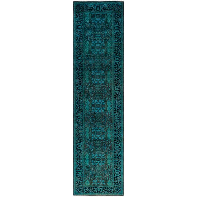 Overdyed One-of-a-Kind Hand-Knotted Area Rug - Green - 2' 8" x 10' 7"