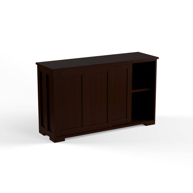 Porch & Den Jefferson Sliding Door Stackable Buffet Cabinet - Espresso