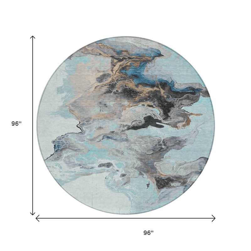 HomeRoots Abstract Modern Rectangle Outdoor Rug