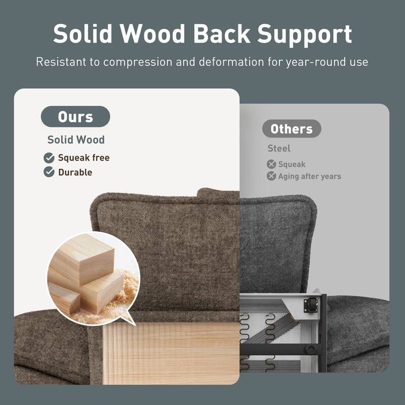 MAISON ARTS Modular Cloud Sectional Sofa, Comfy L- or U-Shaped Couch with Ottomans & Pillows, 4–6 Seat Living Room Sofa