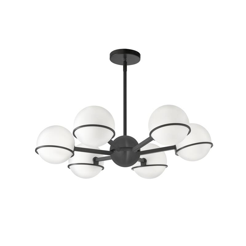 6 Light Chandelier Matte Black, Style Ceiling Light Fixture, G9 Socket, Dimmable - 6.25