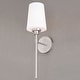 preview thumbnail 10 of 9, Clark 1 Light Satin Nickel Bathroom Wall Sconce White Glass - 5.25-in W x 19-in H x 7-in D