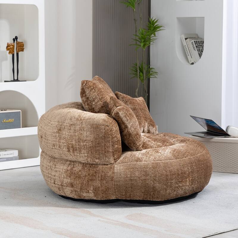 Comfort Lounger High Back Bean Bag Chair Couch With Three Pillows