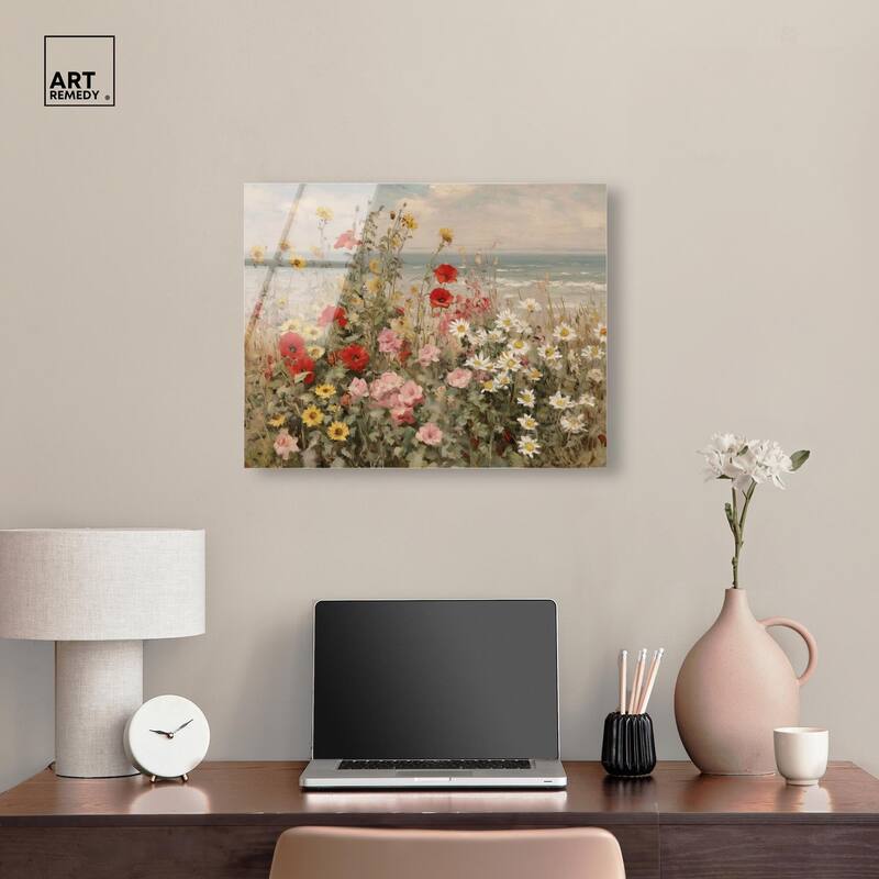 Misty Ocean Field II Acrylic by Art Remedy, Ready to Hang