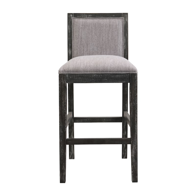 30.5 Inch Height Bar Stools set of 2, Rubber wood Frame, fabric Sponge cushion, Retro Bar Chairs suitable for Kitchen Island