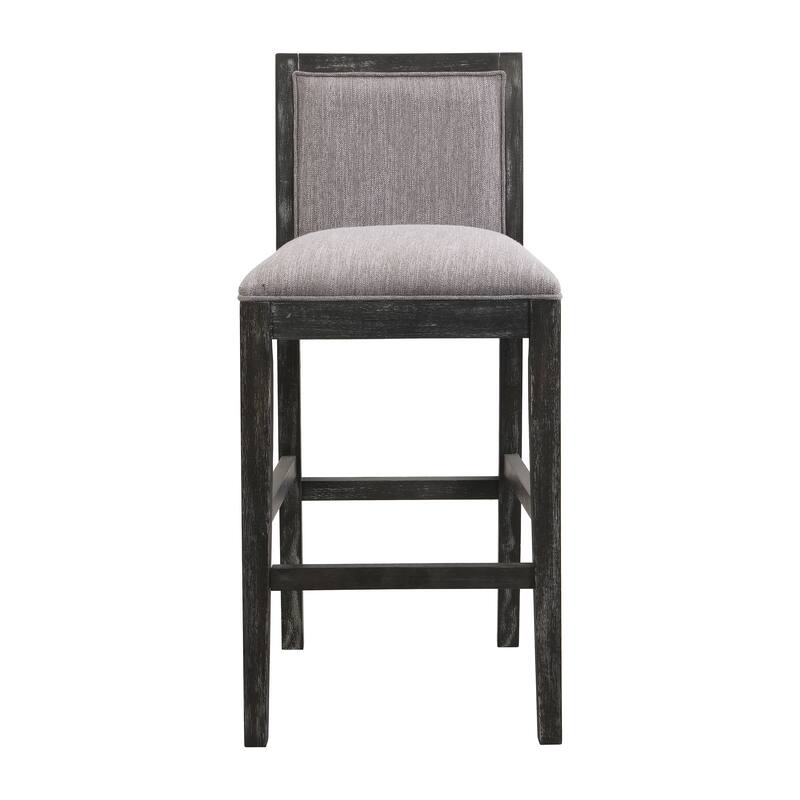 Height Bar Stools set of 2, Armless Dining Chairs with Footrest, Upholstered Kitchen Chairs with Rubber Wood Frame