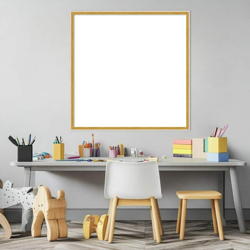 Amanti Art Paige White Gold Framed Dry Erase Magnetic Board