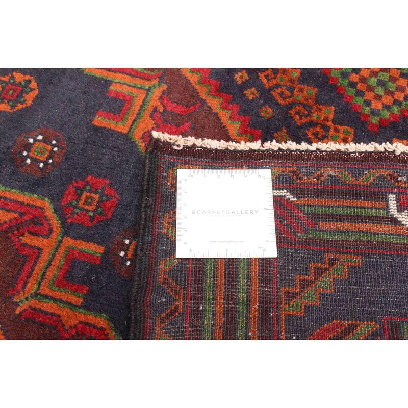 ECARPETGALLERY Hand-knotted Teimani Dark Navy Wool Rug - 3'11 x 6'4