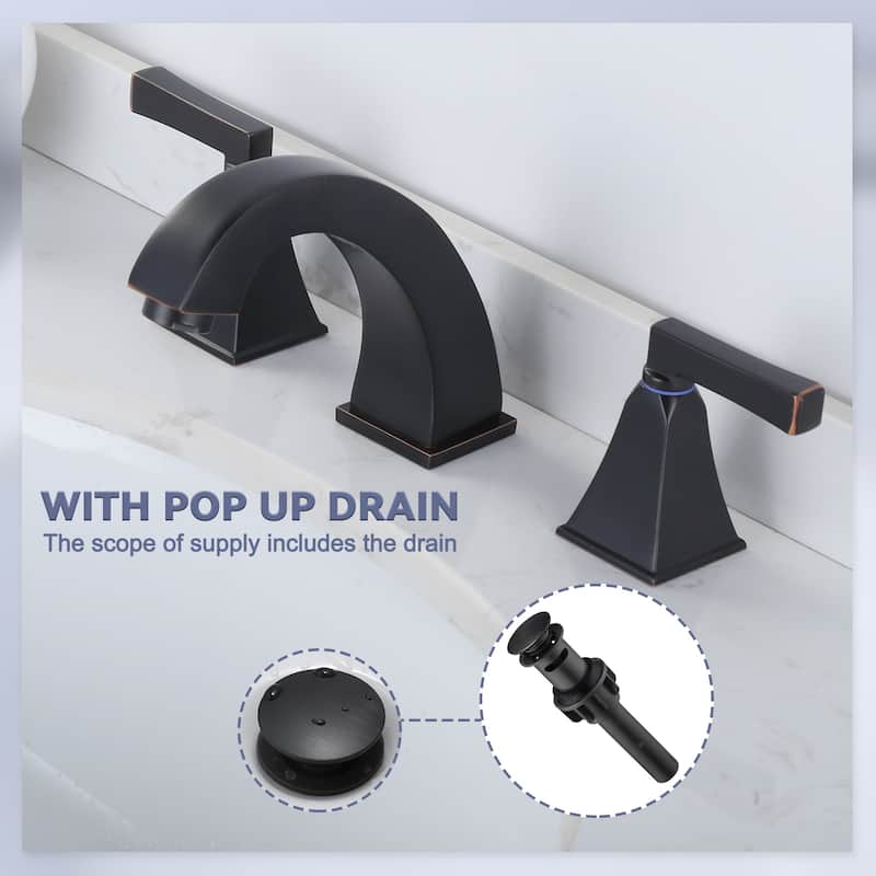 WOWOW 8 in. Widespread Double Handle Bathroom Faucet