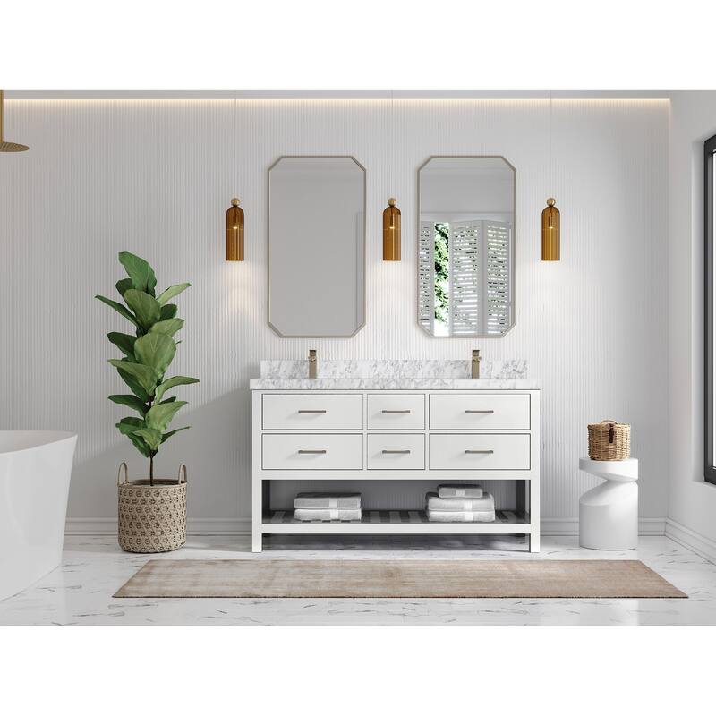 Willow Collections 60 in. W x 22 in. D Parker Double Sink Bathroom Vanity with Countertop