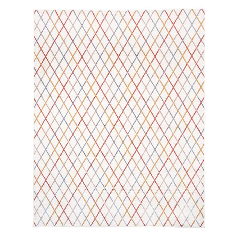 Superior Modern Geometric Diamond Trellis Indoor Area Rug