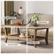 preview thumbnail 15 of 16, 47'' Solid Wood Coffee Table with Open Storage Shelf, Mid-Century Rectangle Center Table