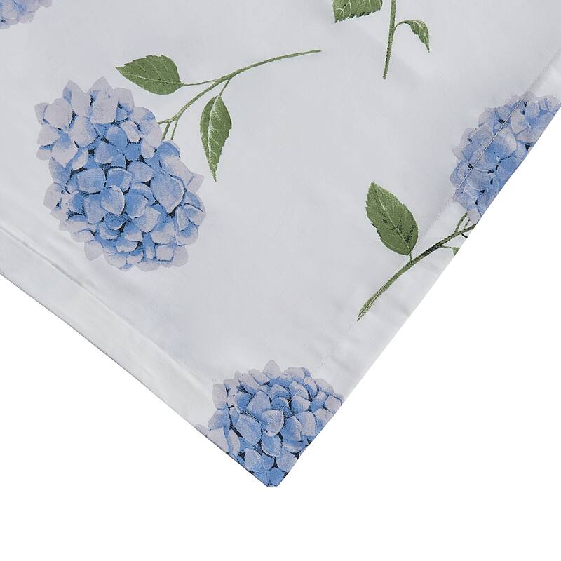 Printed Design Cotton Collection 400 Thread Count Blue Hydrangea Duvet Set
