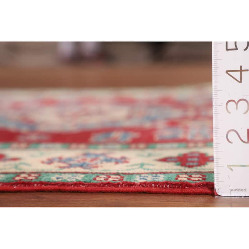 Red Kazak Area Rug Handmade Traditional Wool Carpet - 3'11" x 5'9"