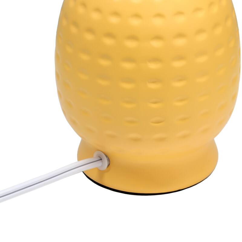 Petite Dimpled Ceramic Table Lamp with Tapered Shade - 12.5" - Yellow
