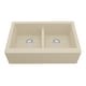 preview thumbnail 1 of 56, Karran Farmhouse Apron Front Quartz Double Bowl Kitchen Sink Bisque