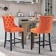 preview thumbnail 45 of 56, Contemporary Tufted Velvet Upholstered Counter Bar Stools Set of 2