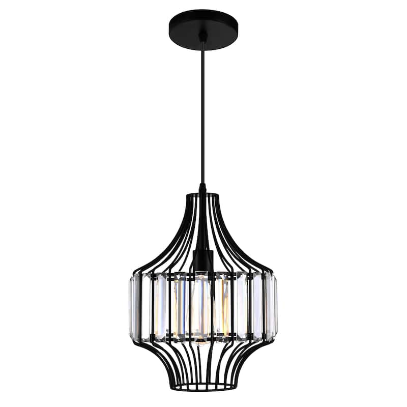 Alethia 1 Light Black Pendant - Black