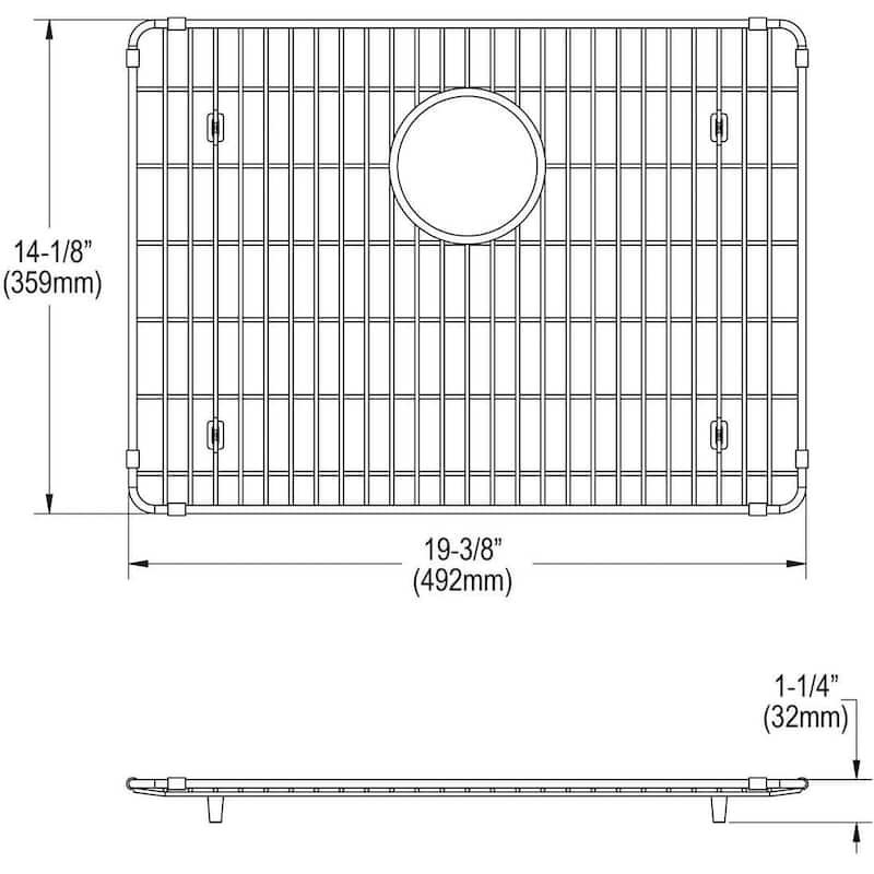 Elkay Crosstown 19-3/8" L x 14-1/8" W Stainless Steel Basin Rack - Stainless Steel