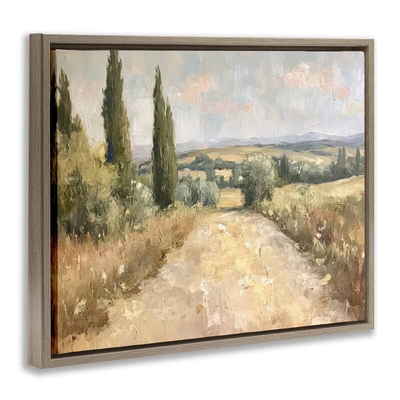 Stupell Rural Trail Landscape Framed Floater Canvas Wall Art Design By Petal Prints Design